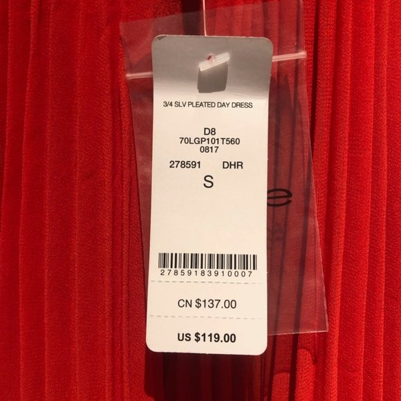 Bebe Red Pleated Halter Dress - NWT - Picture 4 of 5